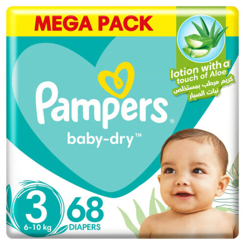Pampers Baby-Dry Taped Diapers with Aloe Vera Lotion Size 3(6-10 kg)