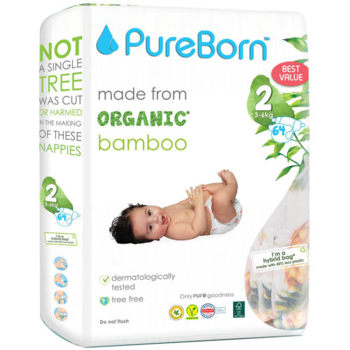 Pureborn Organic Bamboo Pants Diaper Size 2(3-6kg)