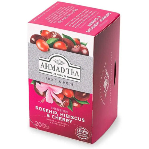Ahmad Tea Fruit and Herb Infusion Rosehip Hibiscus Cherry Flavoured 20 tea bags