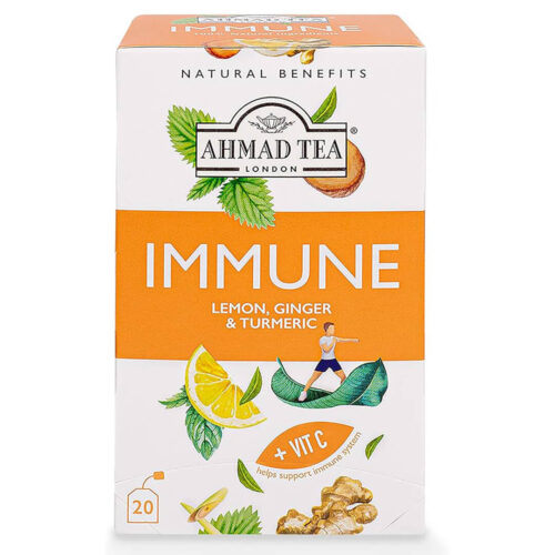 Ahmad Tea Immune Lemon Ginger and Turmeric Plus Vitamin C 20 tea bags