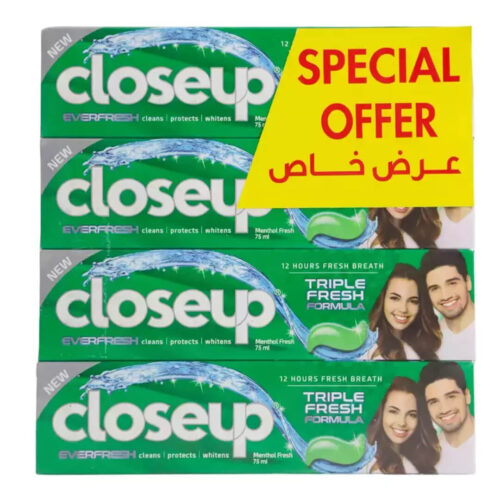 Closeup Triple Fresh Formula Gel Toothpaste Menthol Fresh