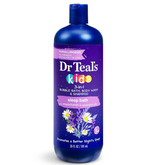 Dr Teal's Kids 3-In-1 Bubble Bath Body Wash And Shampoo Sleep Bath With Melatonin And Essential Oils