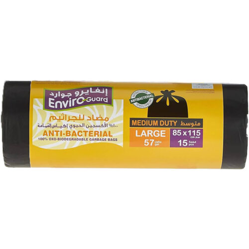 Enviro-Guard 57 Gallon Black Wavetop Trash Bag 85x115