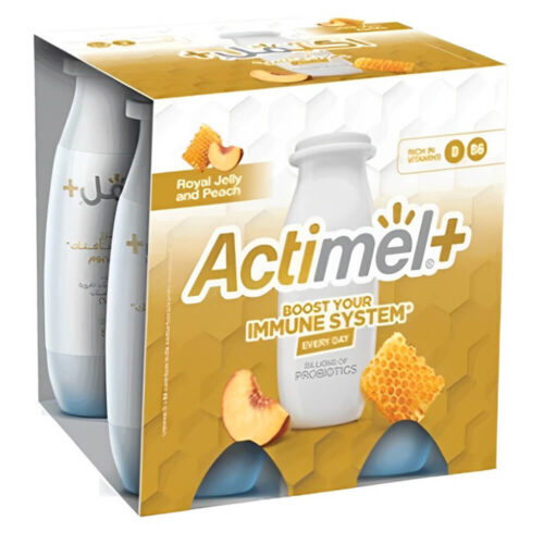 Actimel Probiotic Dairy Drink Royal Jelly and Peach