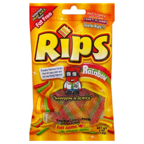 Rips Rainbow Bite-Size Licorice Candy