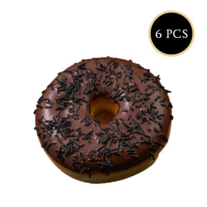 Donut Medium Chocolate Glazed with Chocolate Vermicelli 6pcs