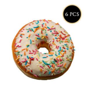 Donut Regular Vanilla Glazed with Rainbow Vermicelli 6pcs