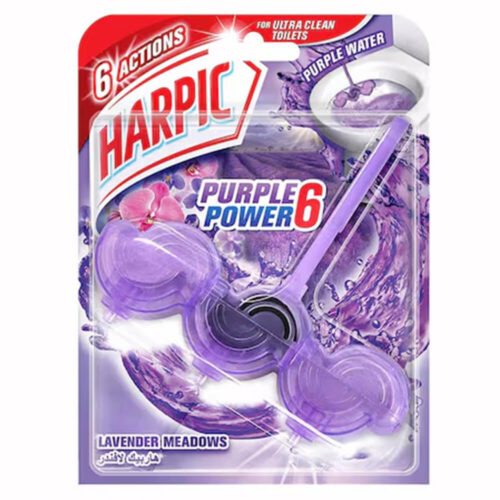 Harpic Active Purple Power Toilet Rim Block Lavender Meadows 35g