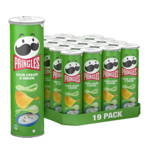 Pringles Sour Cream and Onion Chips Large 19 x165g