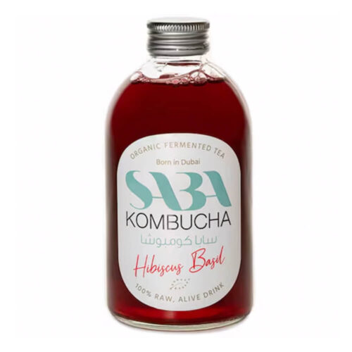 Saba Kombucha Hibiscus Basil Drink