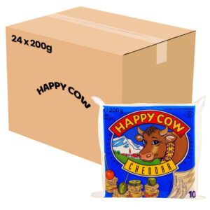Happy Cow Cheddar Slice Cheese 24x200g