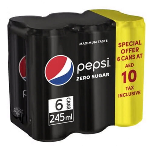 Pepsi Soft Drink zero sugar 6x245ml