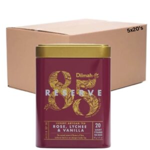 Dilmah 85 Reserve Tin Caddy Rose Lychee & Vanilla Leaf Teabag 5x20s