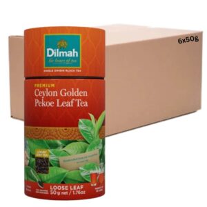 Dilmah Ceylon Golden Pekoe Loose Leaf tea Paper Canister 6x50g