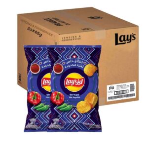 Lays Hot Paprika Flavor Potato Chips 20x45g