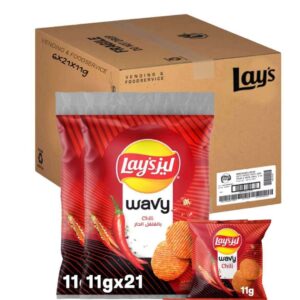 Lays Wavy Chili Potato Chips 6x21x11g