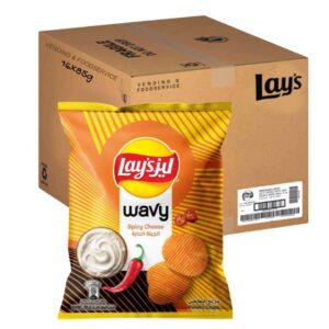 Lays Wavy Spicy Cheese Potato Chips 16x85g