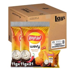 Lays Wavy Spicy Cheese Potato Chips 6x21x11g