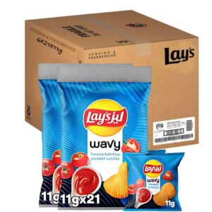 Lays Wavy Tomato Ketchup Potato Chips 6x21x11g