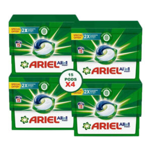 Ariel All in 1 Pods Original Scent Liquid Detergent Capsules 4x15