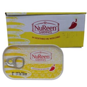 sardines in vegetable oil with chili nureen 50x125g