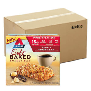 أتكينز بار طاقة مخبوز بالفانيلا والمكاديميا