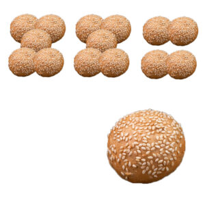 خبز برجر أبيض لامع بالسمسم وزن 80 جرام