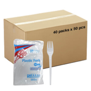 White Plastic Fork Saada 40packs x 50pcs