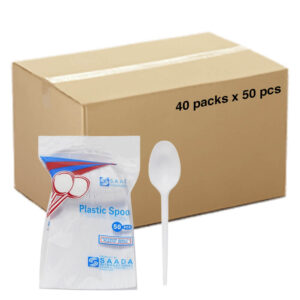 White Plastic Spoon Saada 40 packsx50pcs