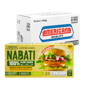 Americana Nabati Plant-Based Breaded Chicken Free Burger 20pcsx300g