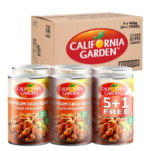 California Garden Premium Fava Beans Plain Medammes 450g 5+1 FREE