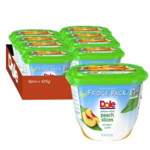 شرائح خوخ مبردة في عصير فواكه دول