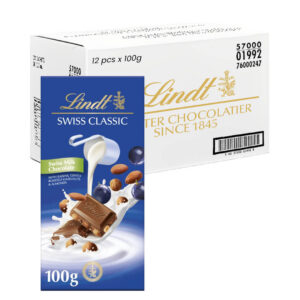 ليندت شوكولاتة بالحليب مع زبيب ومكسرات