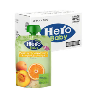 Mediterranean Fruits Pouch 6+ Months Hero Baby 18pcs x 100g