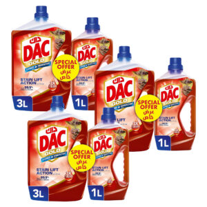 Dac Gold Disinfectant Multi-Purpose Cleaner Oud 3L+1L 3 pcs x 3L + 1L