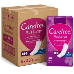 Carefree Panty Liners Plus Large Fresh Scent 48's