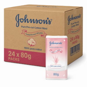 Johnson's Baby Pure Pre-cut Cotton Wool 80g