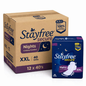 Stayfree Secure Nights Cottony Comfort Sanitary Pads XXL 40's